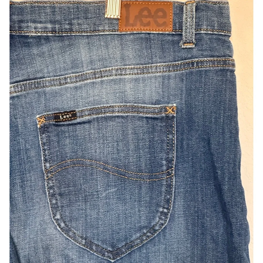 Lee Heritage Relaxed Fit High Rise Button‎ Fly Denim Shorts Blue Womens 20M